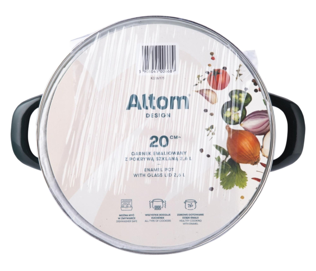 Altom Garnek emaliowany 20 cm 2,6 l pokrywka pinot indukcja - 1611134 - zdjęcie 3